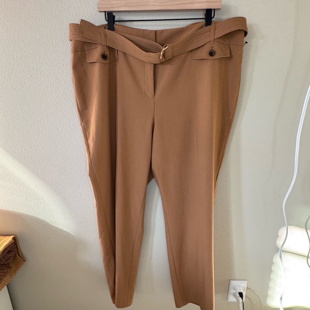 Calvin Klein Women’s 18W Camel Belted Dress Pants